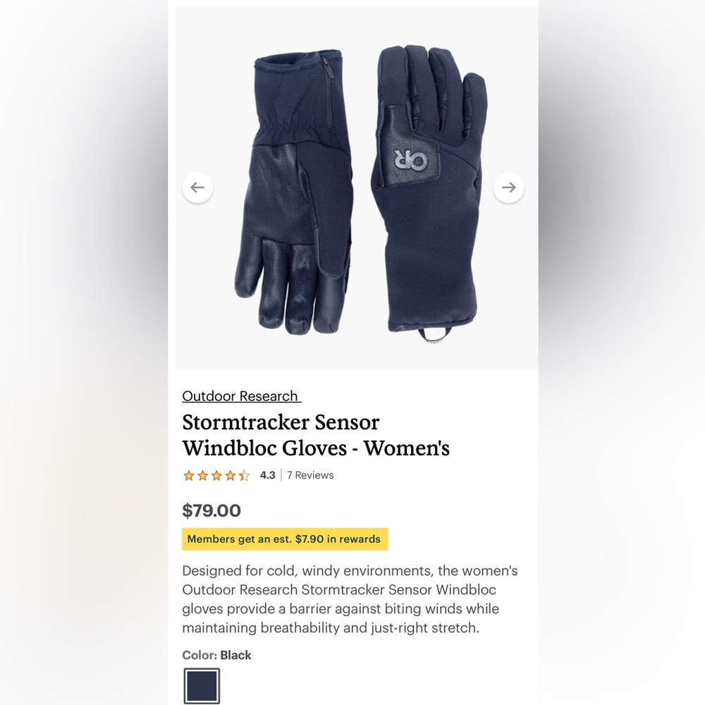 Outdoor Research Black Windbloc Gloves